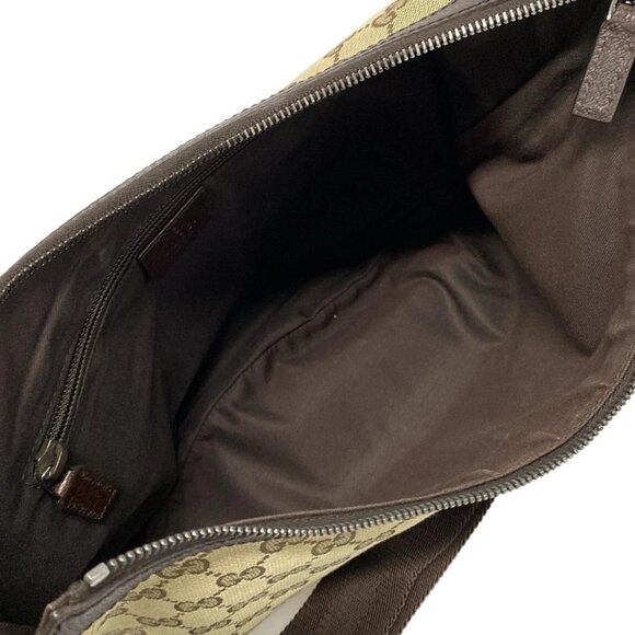 GUCCI GG Beige Dark Brown Jacquard Leather - Shoulder Bag 498-080825 - Picture 11 of 14